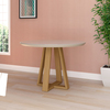 Manhattan Comfort Circle Duffy 45.27 Round Dining Table in Off White, 45.27 W, 45.27 L, 30.86 H, MDF Top, Off White 1018551